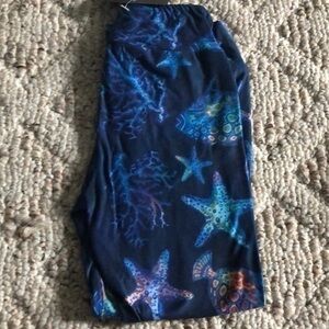 Girls leggings under the sea starfish fish soft pants 2T 3T 4T 5T NEW